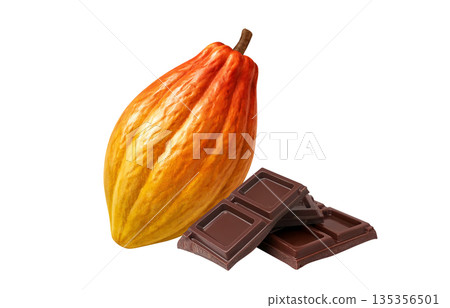 Cacao chocolate illustration realistic Cacao chocolate illustration realistic 135356501