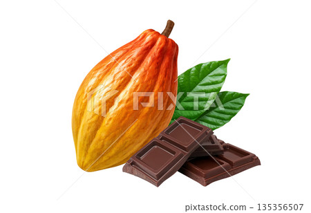 巧克力可可插圖逼真 135356507