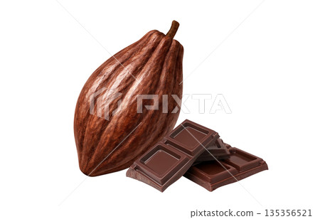 Cacao chocolate illustration realistic 135356521