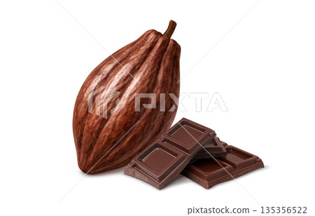 巧克力可可插圖逼真 135356522