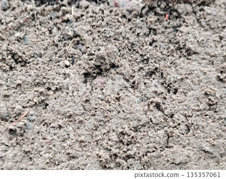 Close up of brown fertile soil texture for gardening and agricultural background. Close up of brown fertile soil texture for gardening and agricultural background. 135357061