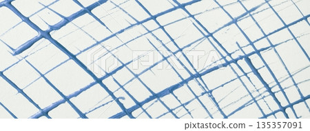 Blue acrylic grid lines on white background with thin hand drawn brush strokes. Abstract texture art backdrop Blue acrylic grid lines on white background with thin hand drawn brush strokes. Abstract texture art backdrop 135357091