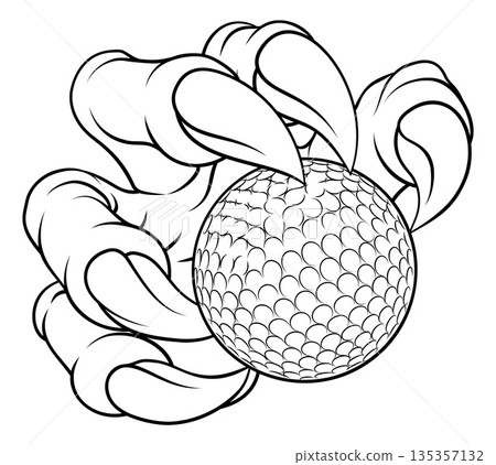 Golf Ball Claw Cartoon Monster Animal Hand Golf Ball Claw Cartoon Monster Animal Hand 135357132