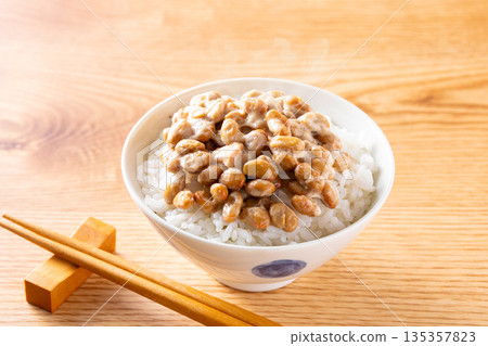 Eat natto rice Eat natto rice 135357823