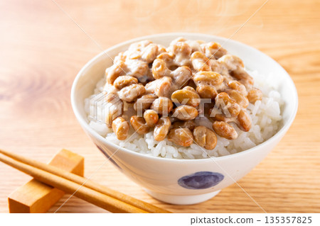 Eat natto rice Eat natto rice 135357825