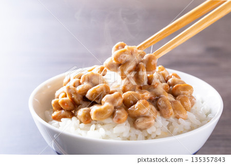 Eat natto rice Eat natto rice 135357843