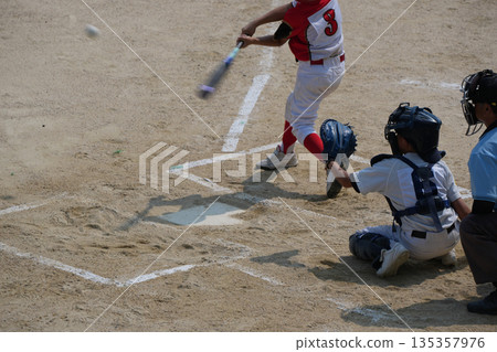 A young baseball player who is working hard to become a professional baseball player A young baseball player who is working hard to become a professional baseball player 135357976