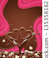 Heart-shaped liquid chocolate splash 135358182