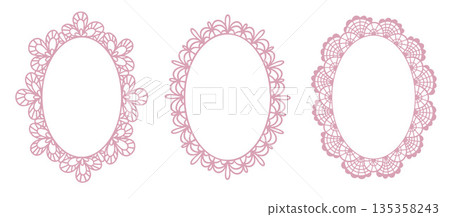 Whimsical Lace Oval Frames Whimsical Lace Oval Frames 135358243