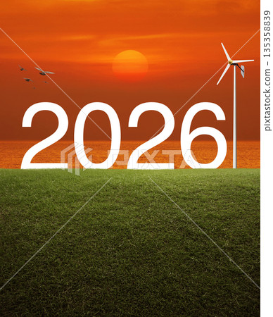 Happy new year 2026 ecological cover concept Happy new year 2026 ecological cover concept 135358839