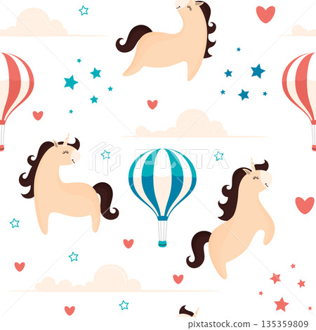 cute pattern with unicorn cute pattern with unicorn 135359809
