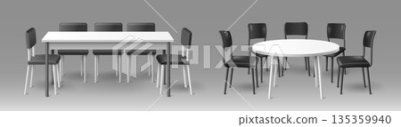 3D set of table and chair mockups 135359940