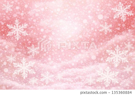 背景素材：雪、雪花、雪原、冬季、冬日景色 135360884