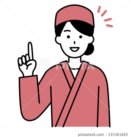 A female waitress at a Japanese restaurant comes up with an idea 135361885