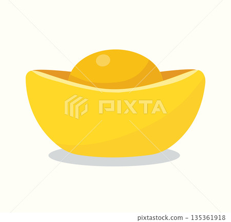 Chinese Gold Ingots / Yuanbao Vector Illustration Chinese Gold Ingots / Yuanbao Vector Illustration 135361918