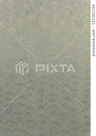 Light olive-beige brocade fabric texture with wave pattern and yellow metallic lurex, textile collection Light olive-beige brocade fabric texture with wave pattern and yellow metallic lurex, textile collection 135362184