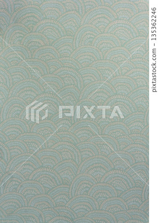 Muted gray-green brocade fabric texture with wave pattern and metallic threads, textile collection Muted gray-green brocade fabric texture with wave pattern and metallic threads, textile collection 135362246