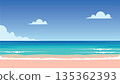 Clear Blue Beach Daytime Scene 135362393