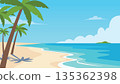 Peaceful Tropical Beach Morning Scene 135362398