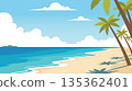 Sunny Tropical Beach with Palms 135362401