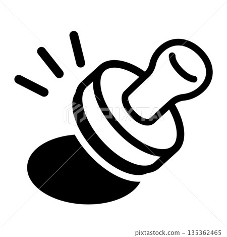 Illustration of a stamp with a handle. 135362465