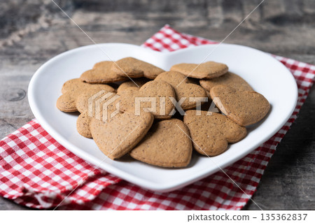 Heart-shaped gingerbread cookies Heart-shaped gingerbread cookies 135362837