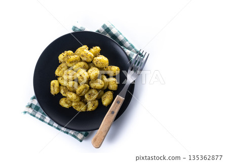 Gnocchi with pesto sauce Gnocchi with pesto sauce 135362877