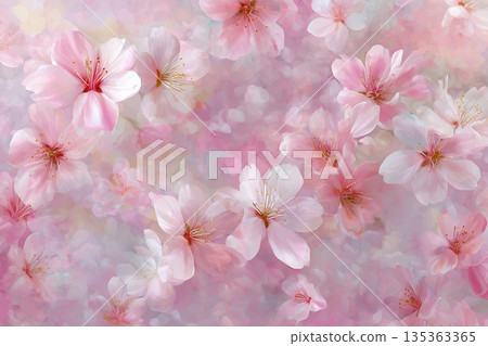 美麗的櫻花抽象背景 135363365
