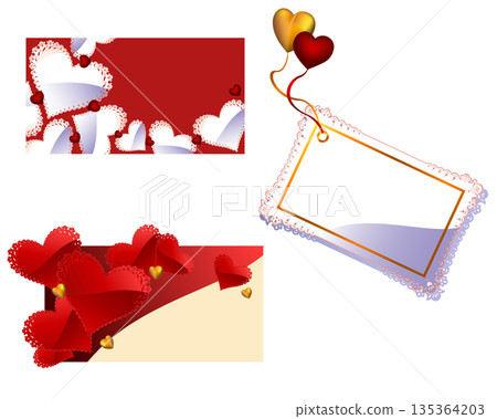 Three Vector Wedding greeting cards Three Vector Wedding greeting cards 135364203