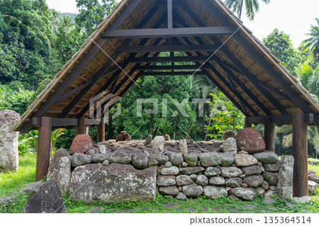 Te Lipona archaeological site in Puamau, Hiva Oa, French Polynesia 135364514