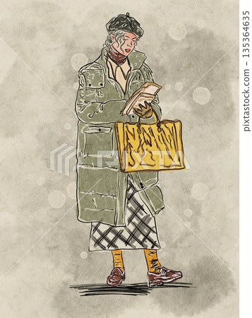 Illustration girl fashion painting colorful Illustration girl fashion painting colorful 135364635