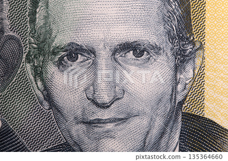 Edward Seaga a closeup portrait from Jamaican money Edward Seaga a closeup portrait from Jamaican money 135364660