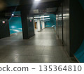 Budapest Deak Ferenc ter Calm Modern Subway Station Corridor With Turquoise Walls And Soft Lighting 135364810