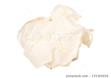 paper ball isolated on white background 135364856