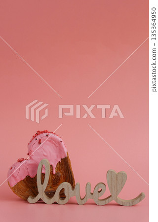Wooden word LOVE decor Valentine's Day Birthday proposal holiday present gift idea Delightful and vibrant heartshaped pastry croissant treat, beautifully topped with colorful frosting galore. Copy Wooden word LOVE decor Valentine's Day Birthday proposal holiday present gift idea Delightful and vibrant heartshaped pastry croissant treat, beautifully topped with colorful frosting galore. Copy 135364950