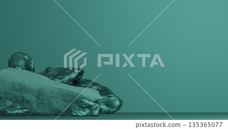 Mock up Pantone color, Fashion product background stand podium display with blank backdrops.3d rendering 135365077