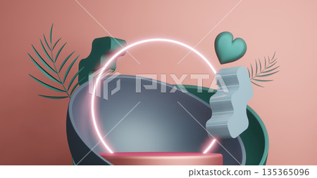 Pantone color, Fashion product background stand podium display with blank backdrops.3d rendering Pantone color, Fashion product background stand podium display with blank backdrops.3d rendering 135365096