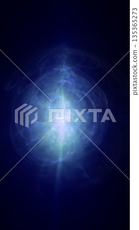 Ethereal blue light explosion forming a nebulous glowing sphere in dark space, symbolizing energy and cosmic creation Ethereal blue light explosion forming a nebulous glowing sphere in dark space, symbolizing energy and cosmic creation 135365273