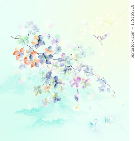 Diverse Delicate Floral And Decorative Pattern Designs In Soft Tones 135365319