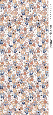 Diverse Delicate Floral And Decorative Pattern Designs In Soft Tones 135365477