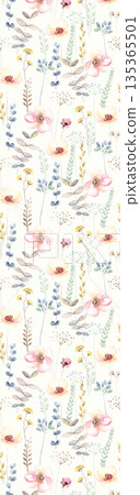 Diverse Delicate Floral And Decorative Pattern Designs In Soft Tones 135365501