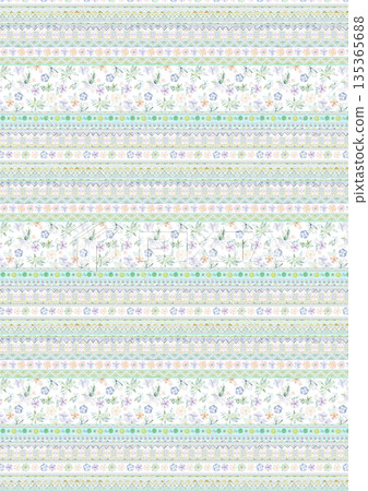 Diverse Delicate Floral And Decorative Pattern Designs In Soft Tones 135365688