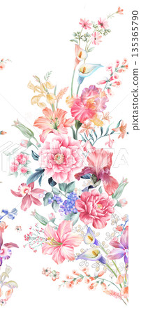 Diverse Delicate Floral And Decorative Pattern Designs In Soft Tones Diverse Delicate Floral And Decorative Pattern Designs In Soft Tones 135365790