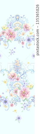 Diverse Delicate Floral And Decorative Pattern Designs In Soft Tones Diverse Delicate Floral And Decorative Pattern Designs In Soft Tones 135365826