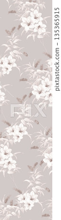 Diverse Delicate Floral And Decorative Pattern Designs In Soft Tones 135365915