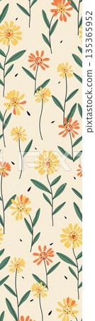 Diverse Delicate Floral And Decorative Pattern Designs In Soft Tones 135365952