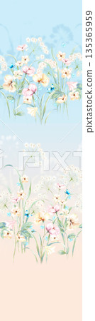 Diverse Delicate Floral And Decorative Pattern Designs In Soft Tones 135365959