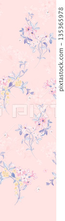 Diverse Delicate Floral And Decorative Pattern Designs In Soft Tones 135365978