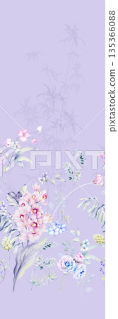 Diverse Delicate Floral And Decorative Pattern Designs In Soft Tones 135366088