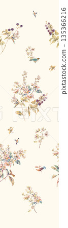 Diverse Delicate Floral And Decorative Pattern Designs In Soft Tones 135366216